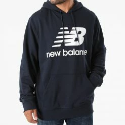 Tout neuf ✔️ Sweat Capuche MT03558 Bleu Marine de New Balance 🧨 -New Balance Soldes new balance 273422 MT03558 ECL 20210707T160521 03