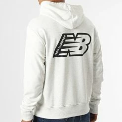 Le moins cher 👍 Sweat Capuche MT23511 Gris Chiné de New Balance 😀