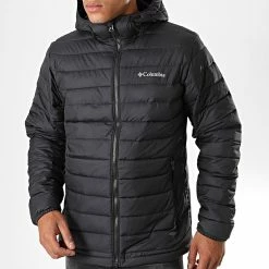 Vente flash 😉 Doudoune Capuche Powder Lite Noir de Columbia 😀