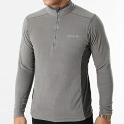 Remise ✨ Sweat Col Zippé Polaire Klamath Range II 1352472 Gris de Columbia 😍