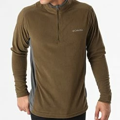 New Balance Soldes 40 Acheter 🥰 Sweat Col Zippé Polaire Klamath Range 1352472 Vert Kaki de Columbia 🛒