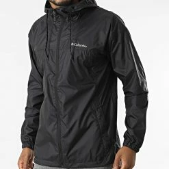 Meilleure vente 🔥 Coupe-vent Zippé Capuche Flash Challenger Noir de Columbia 🔥