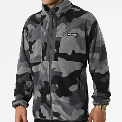 De gros ⌛ Veste Zippée Polaire Camouflage Back Bowl 1890764 Gris Anthracite Noir de Columbia ❤️