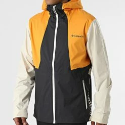 Meilleure vente ⌛ Veste Zippée Capuche Inner Limits 1893991 Beige Noir Orange de Columbia 😍