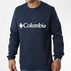 Promo 🤩 Sweat Crewneck Logo Fleece 1884931 Bleu Marine de Columbia 🤩