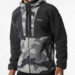 Coupon 👍 Veste Polaire Zippée Capuche Backbowl Sherpa Noir Gris Camouflage de Columbia 🔔
