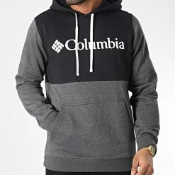 Remise 🎉 Sweat Capuche Trek Colorblock 1976933 Noir Gris Chiné de Columbia 🎁
